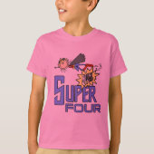 Superheld Meisje 4e Verjaardag Tshirts en geschenk (Voorkant)