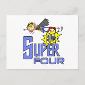 Superheld Meisje 4e Verjaardag Tshirts en geschenk Briefkaart (Voorkant)