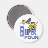 Superheld Meisje 4e Verjaardag Tshirts en geschenk Magneet (Voorkant / Achterkant)