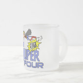 Superheld Meisje 4e Verjaardag Tshirts en geschenk Matglas Koffiemok (Voorkant rechts)