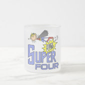 Superheld Meisje 4e Verjaardag Tshirts en geschenk Matglas Koffiemok (Center)