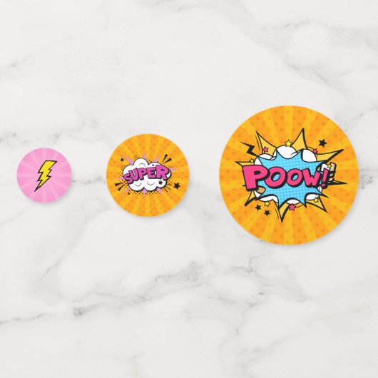 Superheld Meisje Verjaardagsfeestdecoratie Foto Confetti (Achterkanten)