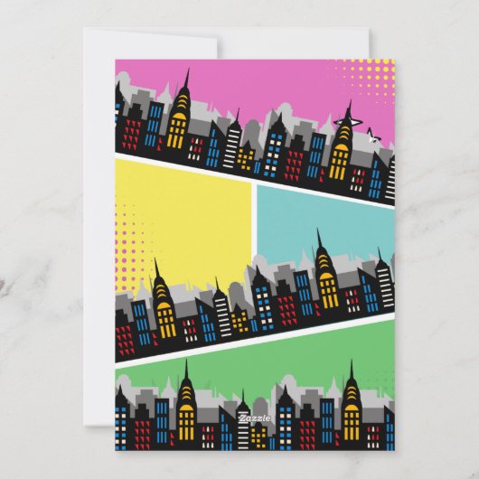 Superheld Meisje Verjaardagsfeestuitnodiging Feestdagenkaart (Achterkant)