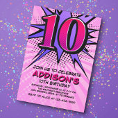 Superheld meisje's 10e verjaardag uitnodiging