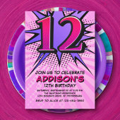 Superheld meisje's 12e verjaardag uitnodiging