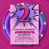 Superheld Meisje's 2e verjaardag Uitnodiging