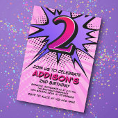 Superheld Meisje's 2e verjaardag Uitnodiging