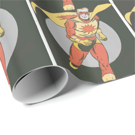 Superheld met Blast Symbol in werking Cadeaupapier (Rol Hoek)