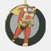 Superheld met Blast Symbol in werking Keramisch Ornament (Voorkant)