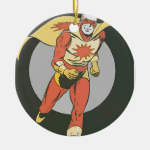 Superheld met Blast Symbol in werking Keramisch Ornament