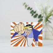 Superheld met Potlood Briefkaart (Staand voorkant)