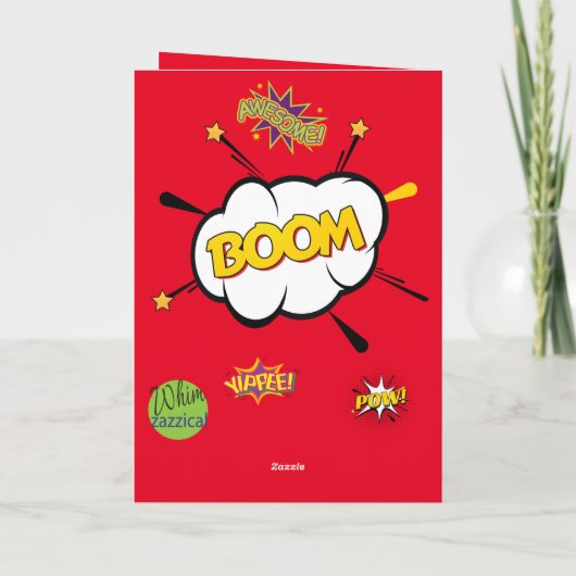 Superheld Monogram Birthday Surprise Kinder Card Kaart (Achterkant)