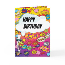 Superheld Monogram Birthday Surprise Kinder Card
