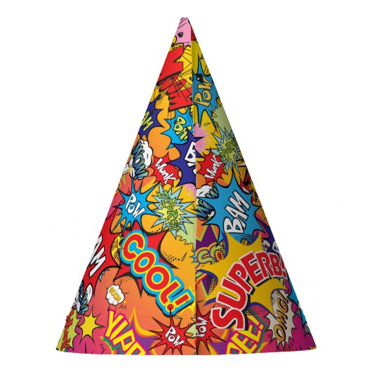 Superheld Monogram Birthday Surprise Kinder Feesthoedjes (Achterkant)