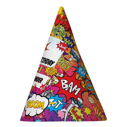 Superheld Monogram Birthday Surprise Kinder Feesthoedjes (Rechts)