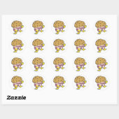 superheld muffin man karakter ronde sticker (Vel)