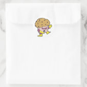 superheld muffin man karakter ronde sticker (Tas)