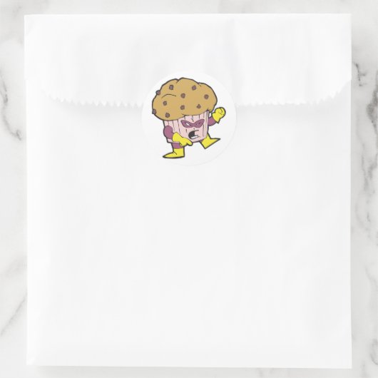superheld muffin man ronde sticker (Tas)