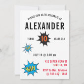 Superheld Musculair Man Oranje Greatest Fun Birthd Kaart (Achterkant)