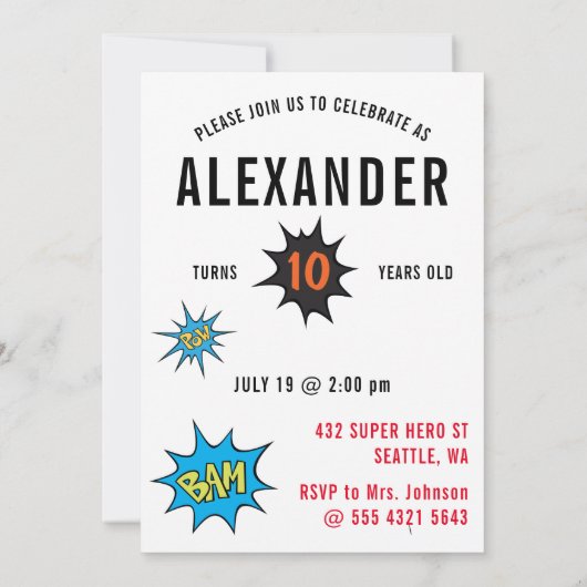 Superheld Musculair Man Oranje Greatest Fun Birthd Kaart (Achterkant)