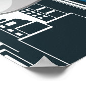 Superheld Musculair Man Oranje Greatest Fun Birthd Poster (Hoek)