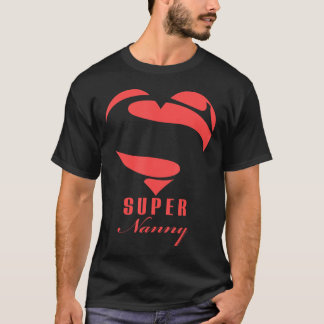 Superheld Nanny T Shirt Gift Moeder Fa