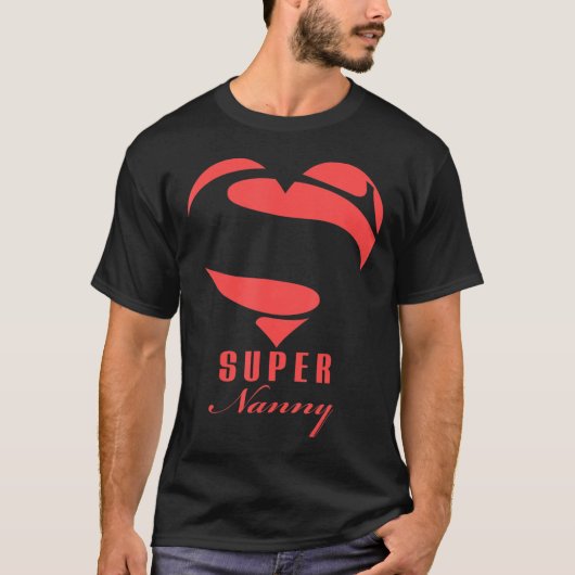 Superheld Nanny T Shirt Gift Moeder Fa (Voorkant)