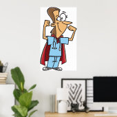 Superheld Nurse Poster (Thuiskantoor)