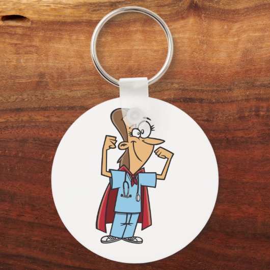 Superheld Nurse Sleutelhanger (Voorkant)