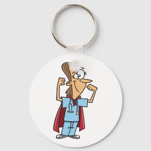 Superheld Nurse Sleutelhanger (Achterkant)