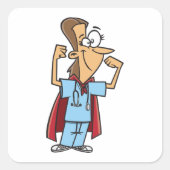 Superheld Nurse Square Sticker (Voorkant)