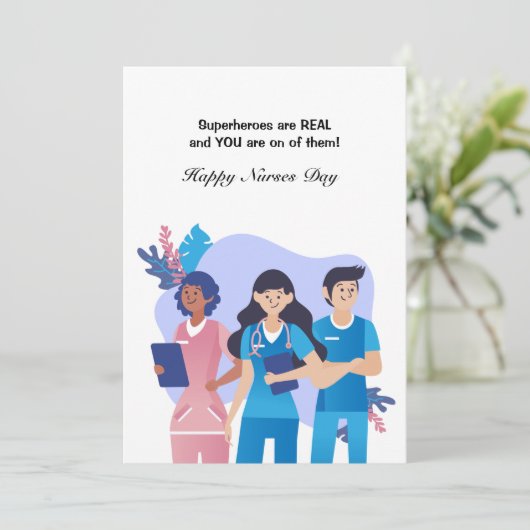 Superheld Nurses Day Wenskaart (Staand voorkant)