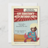 Superheld Old Comic Birthday Party (blond) Kaart (Voorkant)