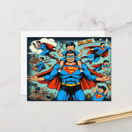 Superheld pa feestdagenkaart