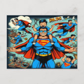 Superheld pa feestdagenkaart (Voorkant)