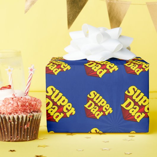 Superheld pa Red Yellow Blue Vaderdag superheld Cadeaupapier (Verjaardagsfeest)