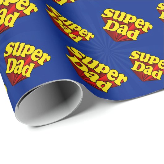 Superheld pa Red Yellow Blue Vaderdag superheld Cadeaupapier (Rol Hoek)