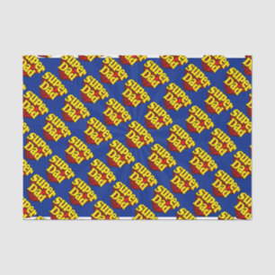 Superheld pa Red Yellow Blue Vaderdag superheld Tissuepapier