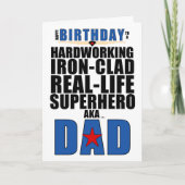 Superheld pa Typography Comic Book Birthday Kaart (Voorkant)