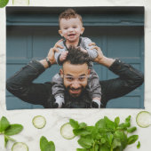 Superheld Pap Cartoon Speech Bubble Vaders dag Theedoek (Gevouwen)