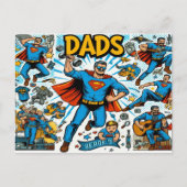 Superheld Pap stripverhaal-stijl Feestdagenkaart (Voorkant)