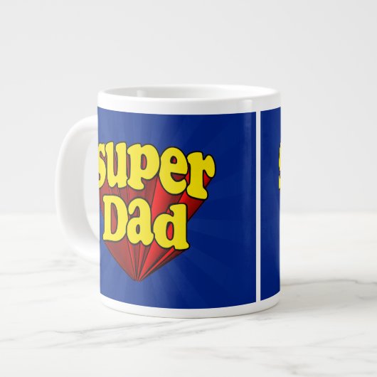 Superheld Pap, superheld rood/geel/blauw Vaderdag Grote Koffiekop (Links)