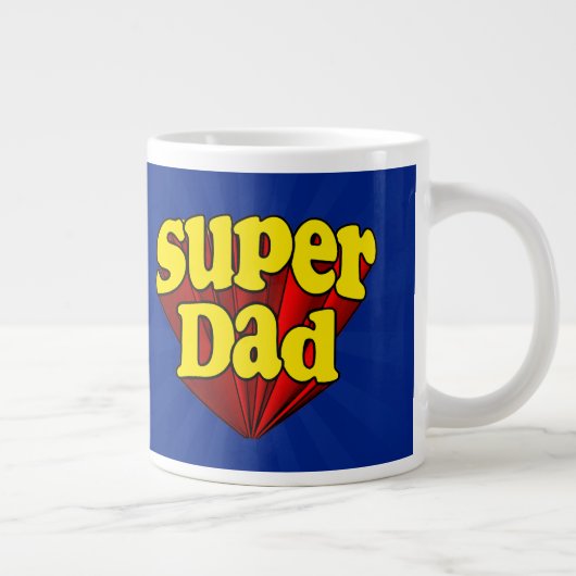 Superheld Pap, superheld rood/geel/blauw Vaderdag Grote Koffiekop (Rechts)
