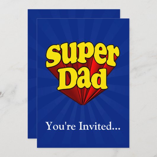 Superheld Pap, superheld rood/geel/blauw Vaderdag Kaart (Voorkant / Achterkant)