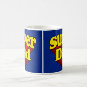 Superheld Pap, superheld rood/geel/blauw Vaderdag Koffiemok (Center)