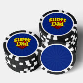 Superheld Pap, superheld rood/geel/blauw Vaderdag Pokerchips (Opstapeling)