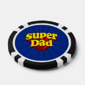 Superheld Pap, superheld rood/geel/blauw Vaderdag Pokerchips (Enkel)