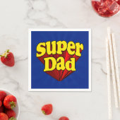 Superheld Pap, superheld rood/geel/blauw Vaderdag Servet (Insitu)