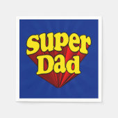 Superheld Pap, superheld rood/geel/blauw Vaderdag Servet (Voorkant)