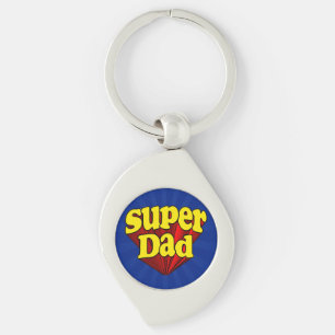 Superheld Pap, superheld rood/geel/blauw Vaderdag Sleutelhanger